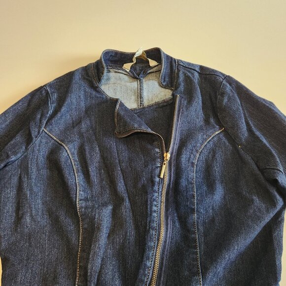 Nicki Minaj Denim Jean Jacket Fitted‎ Blue Zippered Womens Size Medium - Picture 4 of 14